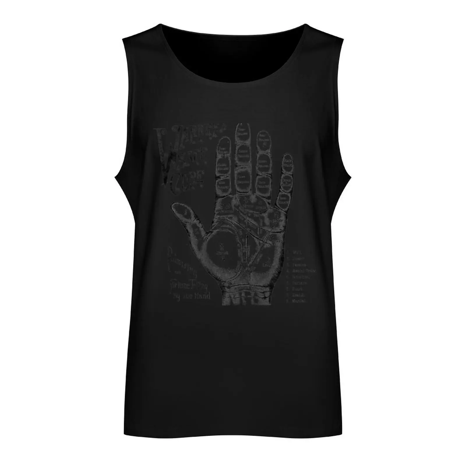 Palmreading - Vintage palmistry - Fortunetelling - NewAge Tarot Psychic Tank Top Men's sleeveless gym shirts mens clothing