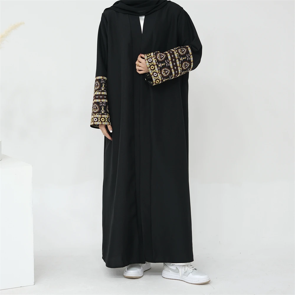 Dubai Open Kimono Abaya Embroidery Muslim Women Long Maxi Dress Turkish Kaftan Arab Robe Caftan Jalabiya Femme Islamic Clothing