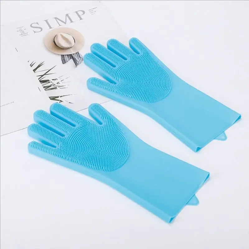 Magic Silicone Body Pet Bathing Gloves for Animal Perfect Bathe Shampoo Dog &Cat Brush Gloves