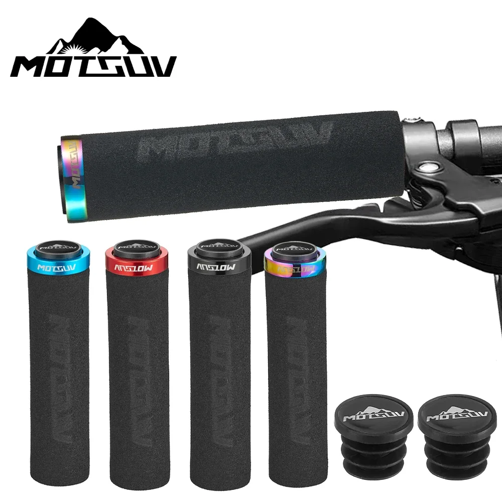 MOTSUV Sponge Bicycle Grips MTB Handle Anti-skid Alloy Ultraight Cycling Handlebar Bike Accessories