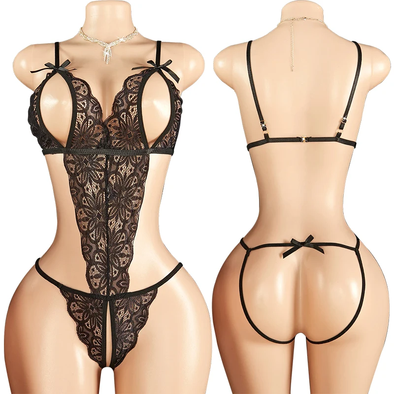 

Сексуальное нижнее белье с вырезами для женщин, кружевной Женский комплект, эротические костюмы, открытый бюстгальтер, боди, порно, пижамные комплекты