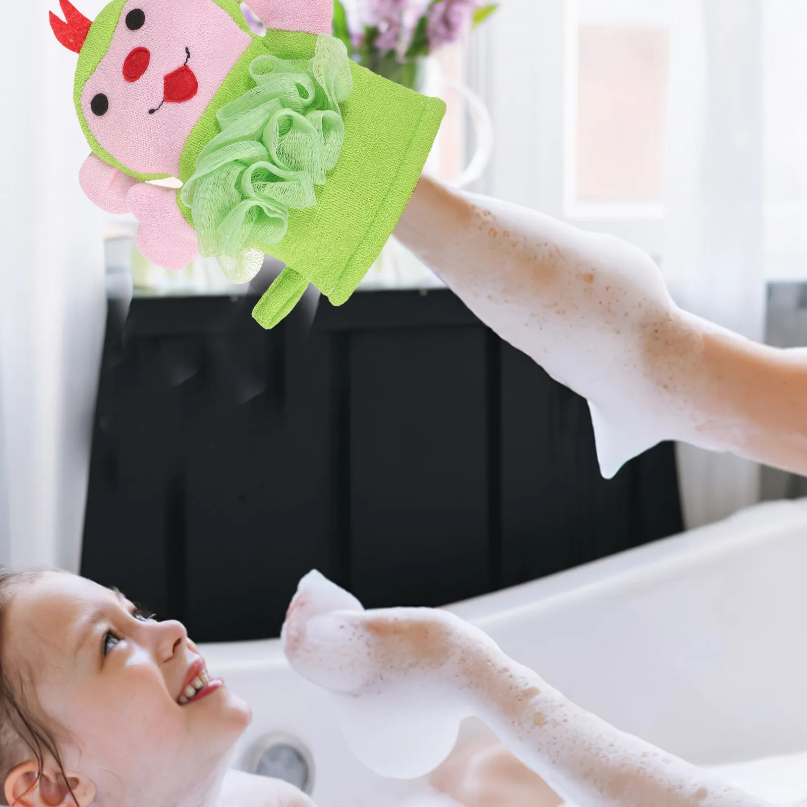 

3Pcs Baby Bath Gloves Cartoon Soft Exfoliating Scrubber Mitts Gentle Massage Sponge Infant Washcloths Kids Shower Gloves Bath