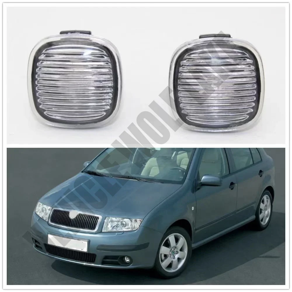 2pcs For Skoda Fabia MK1 2005 2006 2007 2008 Car Side Marker Turn Signal Light Lamp Indicator Repeater without bulbs