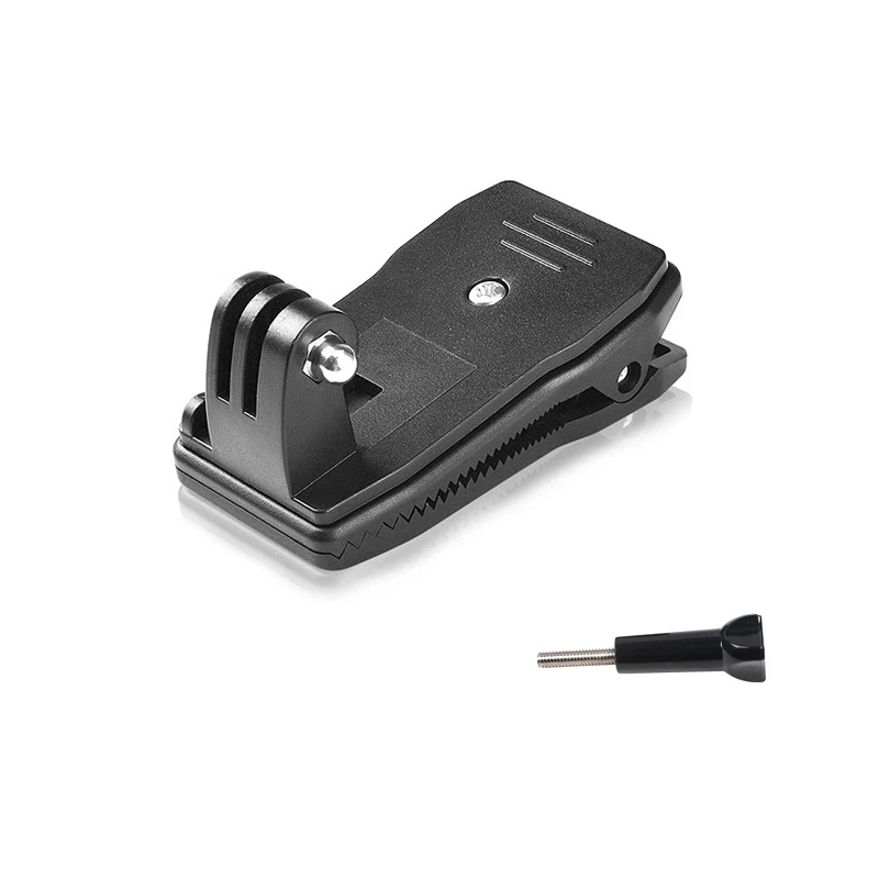 2 in1 Sports Camera Backpack Clip Adapter Base Screw Fixed Bracket for Gopro Hero / Dji Action 1 / 2 / Action 3 Accessories