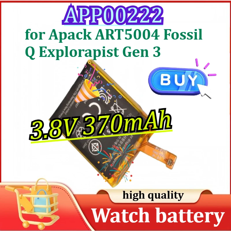 

APP00222 3.8V 370mAh Replacement Battery Compatible for Apack ART5004 Smart Watch,for Fossil Q Exploraist Gen 3