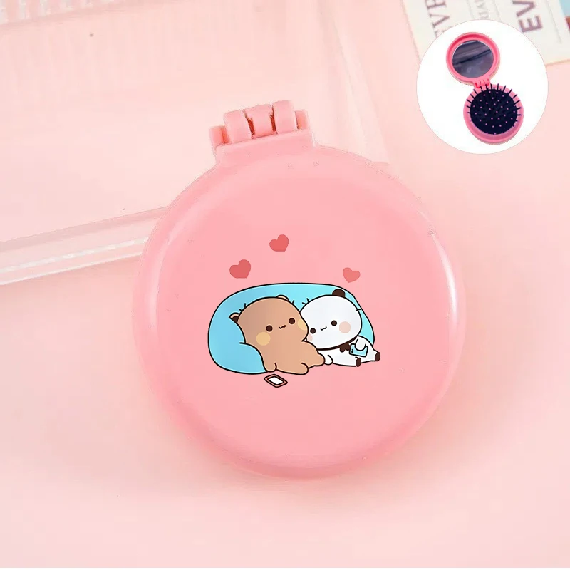 Bubu Dudu Air Cushion Comb with Mirror Yier Bear Panda Portable Mirror Massage Combs Cartoon Anime Hairdressing Folding Comb Hot - view 4