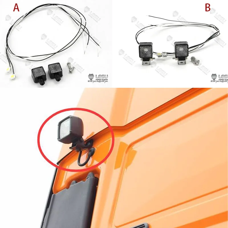 

RC 1/14 светодиодный светильник для грузовика, белый прожектор, освещение S-1231, полевая ловушка, светодиодная стойка для оборудования, модель LESU, аксессуары, детали