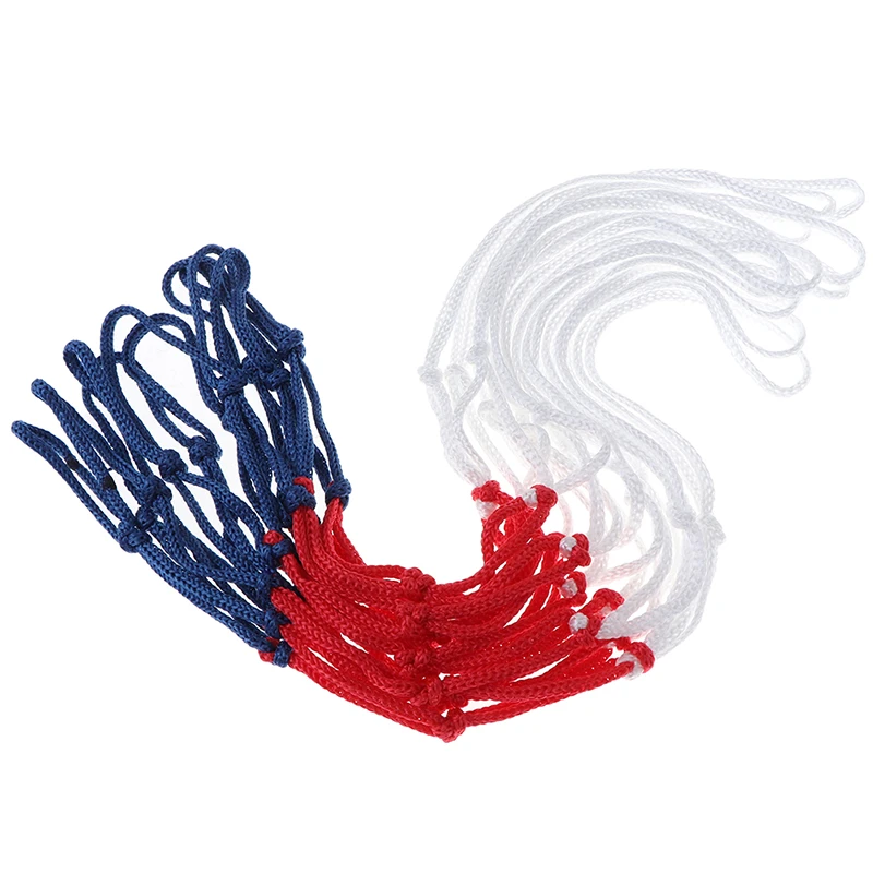 1-3X شبكة كرة سلة قياسية متينة من ألياف البولي بروبيلين للرياضات الخارجية وكرة السلة ثلاثية الألوان لاستبدال شبكة كرة السلة #5