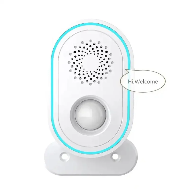 Smart WiFi Campainha com Voz Broadcasting, PIR Sensor de Movimento Alarme, 3 em 1 Campainha Alarmes para Conveniência Loja, Suporte Tuay