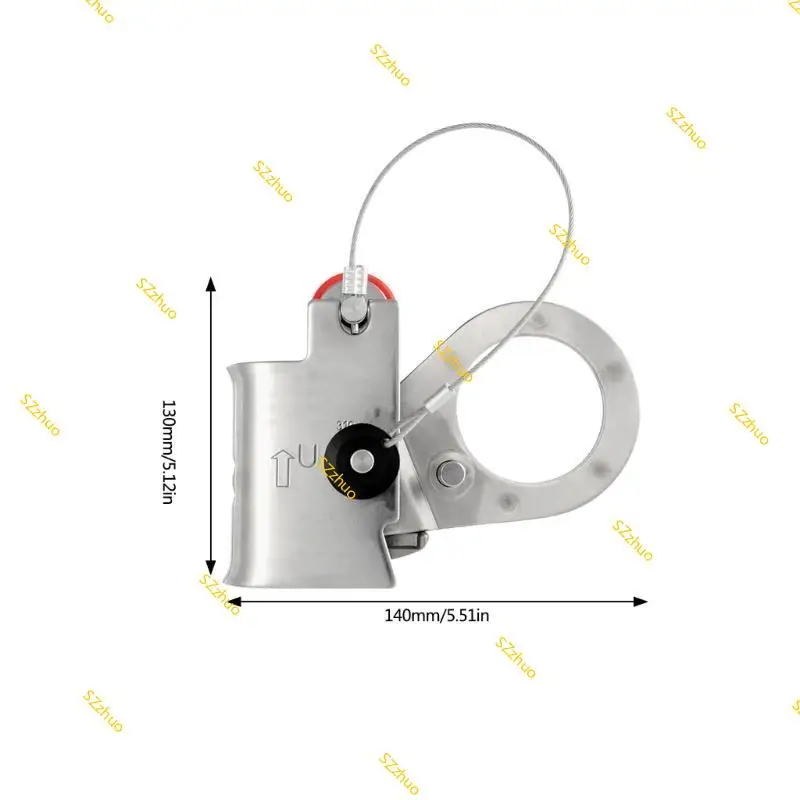 

Stainless Steel Rope Grab Device Rope Grab Auto Locking Arrest Ascenders for Construction and Maintenance Professional