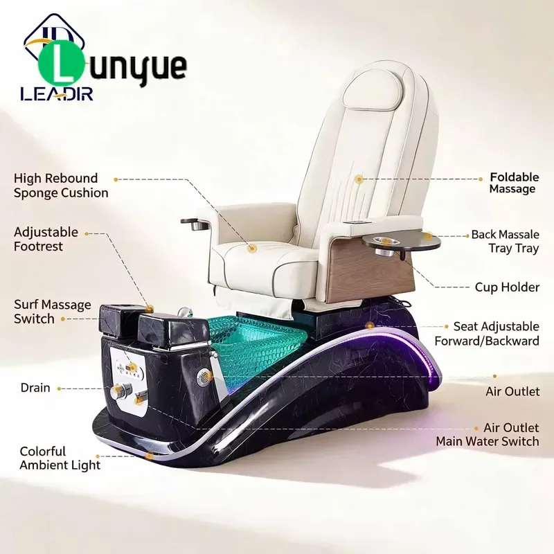 Electric Pedicure Chair Body Massage Nail Art Foot Spa Modern Style Beauty Furniture European Design
