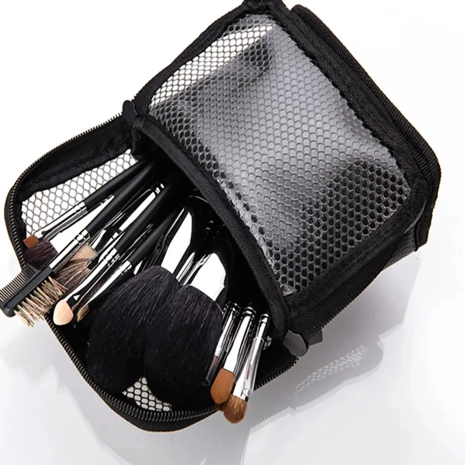 Makeup Handbag Cosmetic Bag, Travel Size Home Use Eyeshadow Brush Portable Stand up Cosmetic Case Makeup Brushes,