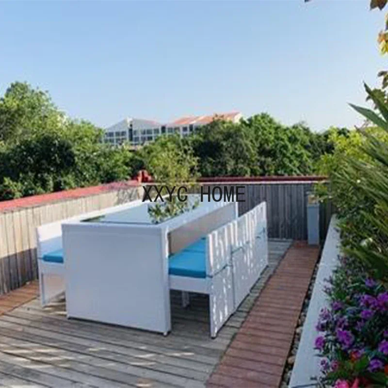 Outdoor Rattan Stuhl Hotel Homestay Rattan Outdoor Balkon Freizeit =