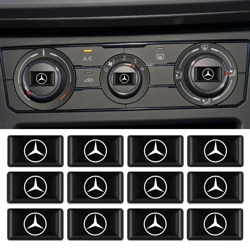

10Pc Car Epoxy Resin Interior Sticker Car Logo Emblem Decal Decoration For Mercedes Benz B/C/E/S Class A Class C200L GLC GLE CLA