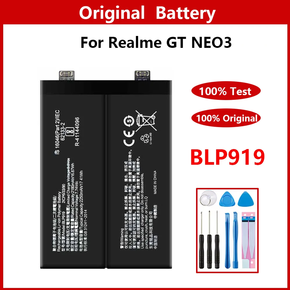 100% Genuine Original BLP919 Battery For OPPO Realme GT NEO3 High Quality Replacement Batteries Batteria + Free Tools