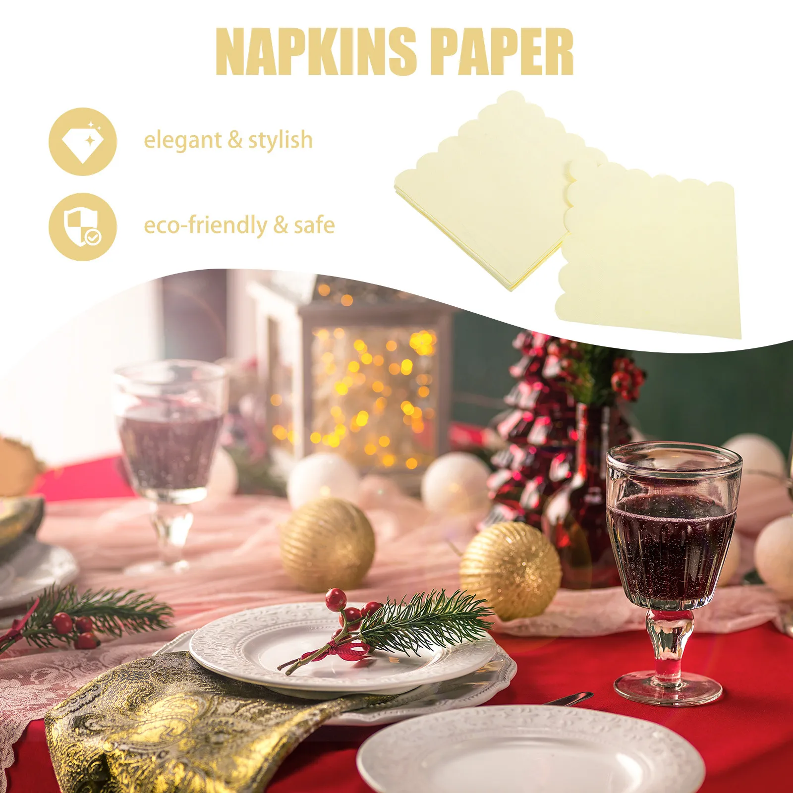 

20 листов бумажных салфеток с мятным краем, 33 см, одноразовые, для ужина, вечеринки, свадьбы, банкета, элегантные, для рождественских мероприятий