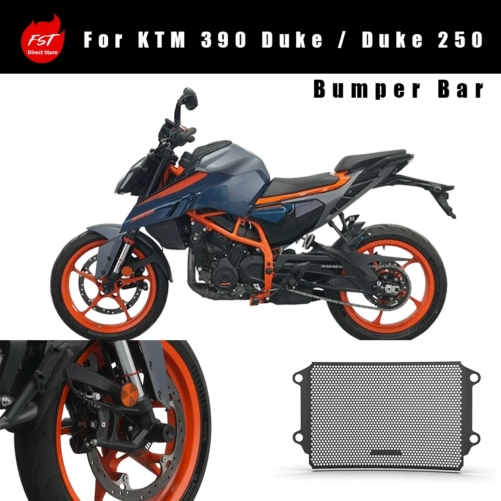 Aluminum Radiator Guard Front Axle Anti‑Sliders Accessories For DUKE390 DUKE250 Motorcycle