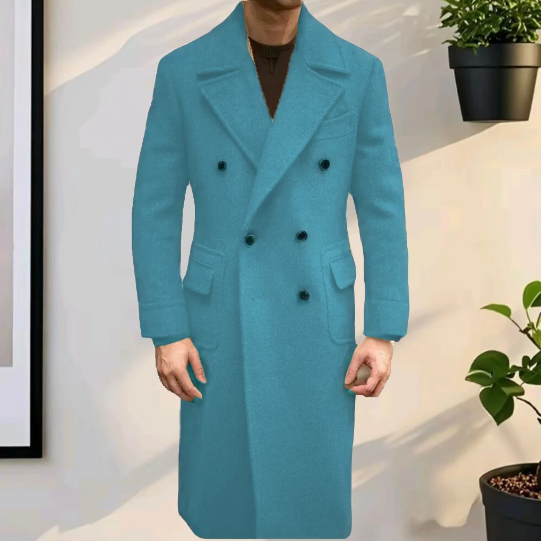 

Элегантный однотонный мужской двубортный костюм с лацканами, высококачественный свадебный деловой костюм жениха для банкета