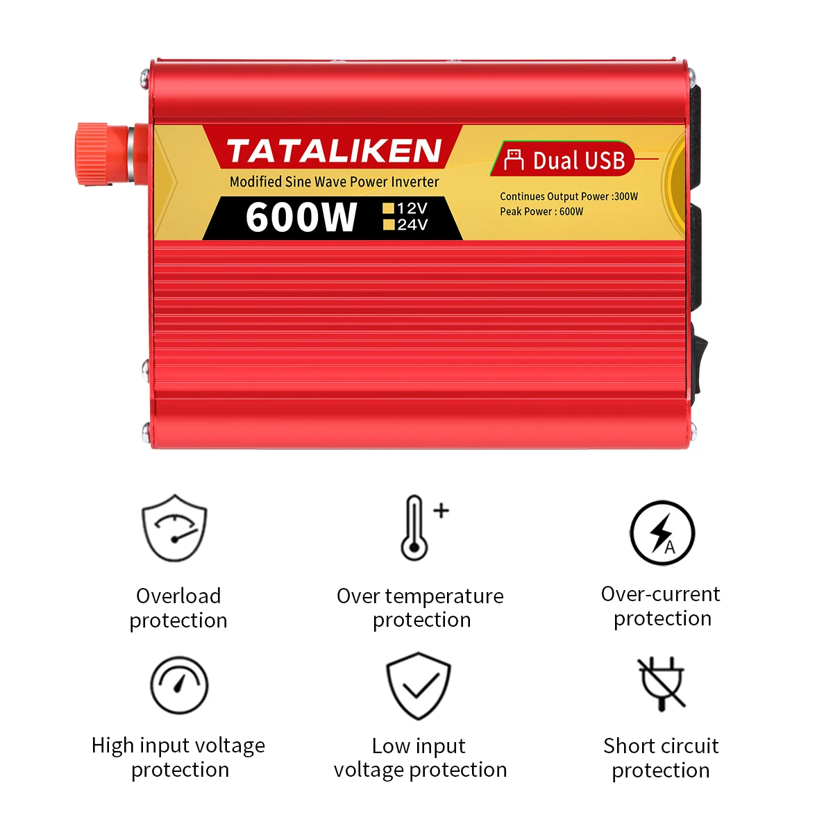 US-Steckdosen wechsel richter 12V 60Hz 110V 600W 1500W 2000W 2500W, tragbarer fahrzeug montierter Haushalts frequenz wandler