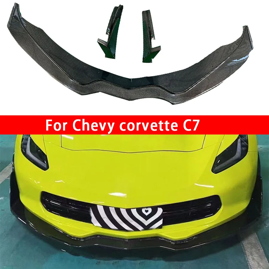 

Для Chevy corvette C7 Z06 2014-2019 углеродное волокно передняя губа автомобильный передний бампер переключатель спойлер диффузор подбородок кузов комплект