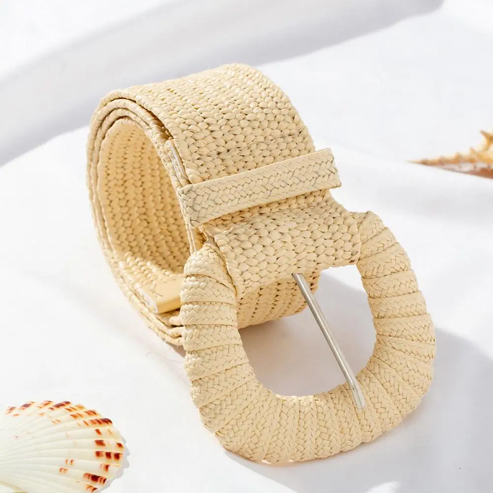 

Women Belt Elastic Straw Woven Wide Belt Dress Jeans Boho Waistband Stretchy Waist Band Ladies Casual Belt Clothing Accessory