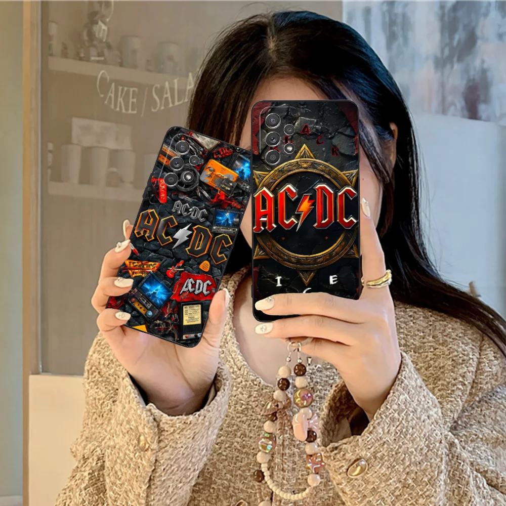 Mobile A-ACDC-S Phone Case for Samsung Galaxy A73 72 71 70 55 54 53 52 35 34 32 23 14 13 5G Black Smartphone Cellphones Cover