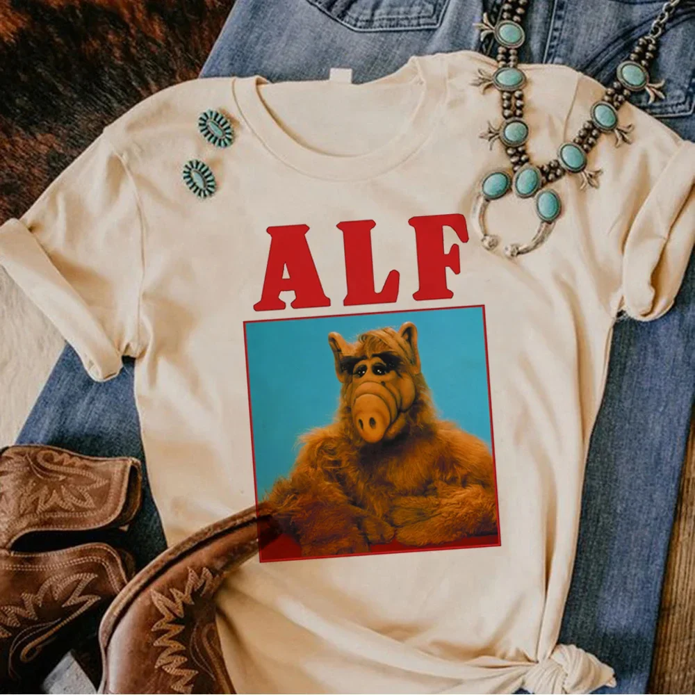 Alf top women Y2K Japanese graphic tshirt female designer funny comic clothes