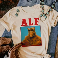 Alf top damski Y2K japoński graficzny tshirt damski projektant śmieszne ubrania komiksowe