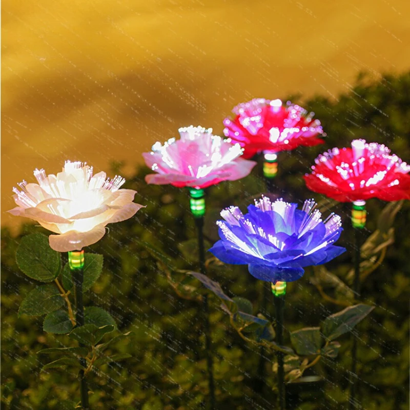 

4Pcs Solar Outdoors Lights LED Rose Villa Courtyard Villa Garden Balcony Layout Christmas Decorations Lawn Landscape Night Lamps