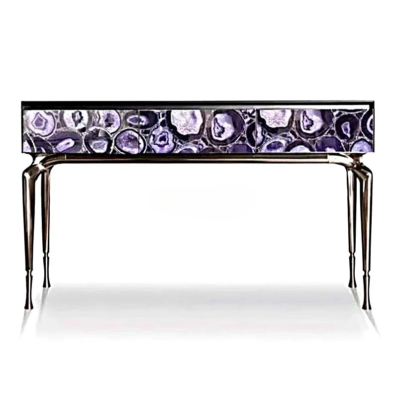 

Italian light luxury entrance table against the wall stainless steel locker