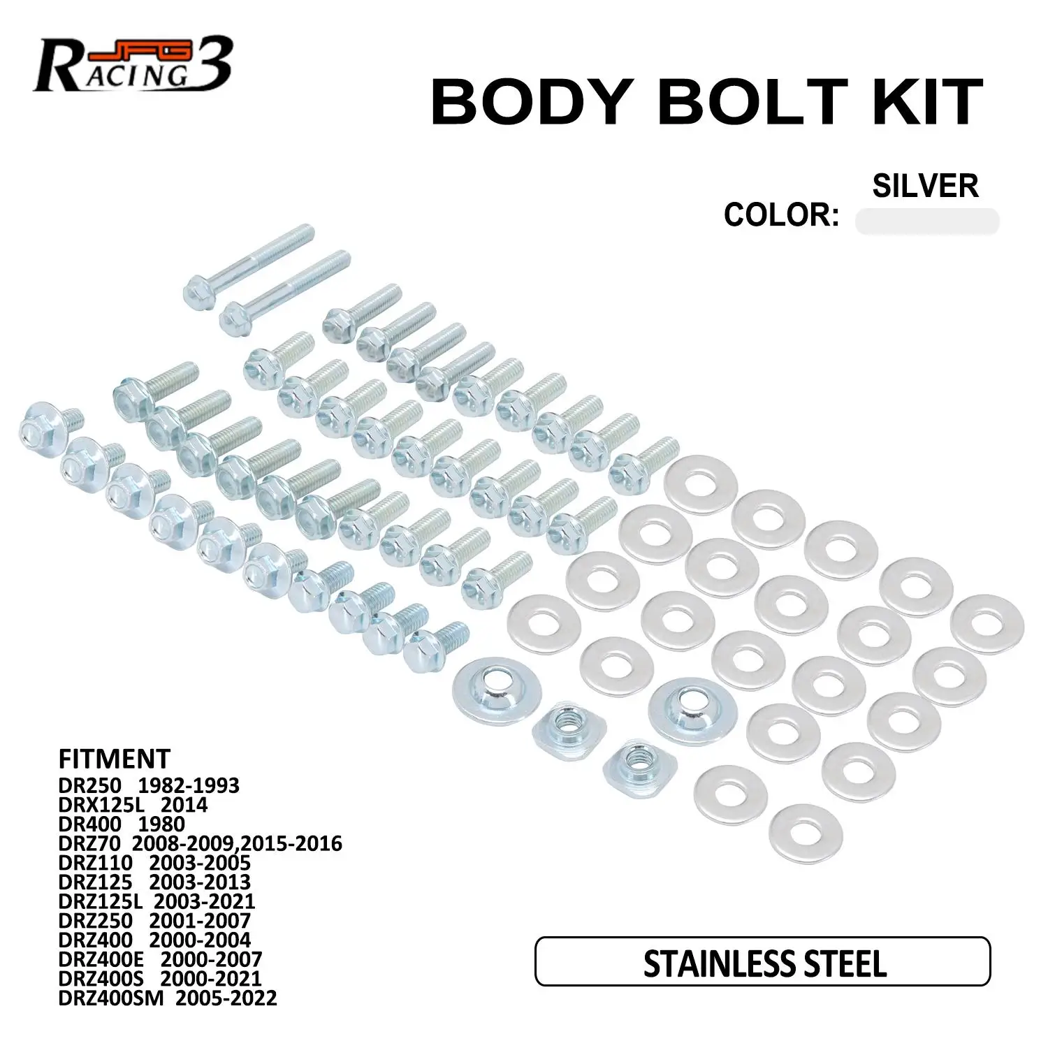 Motorcycle Body Bolt Kit Fender Flange Seat Fork Guard Bolts T-Nuts Washers For Suzuki DR400 DRZ400E DRZ400S DRZ400SM DRZ 400