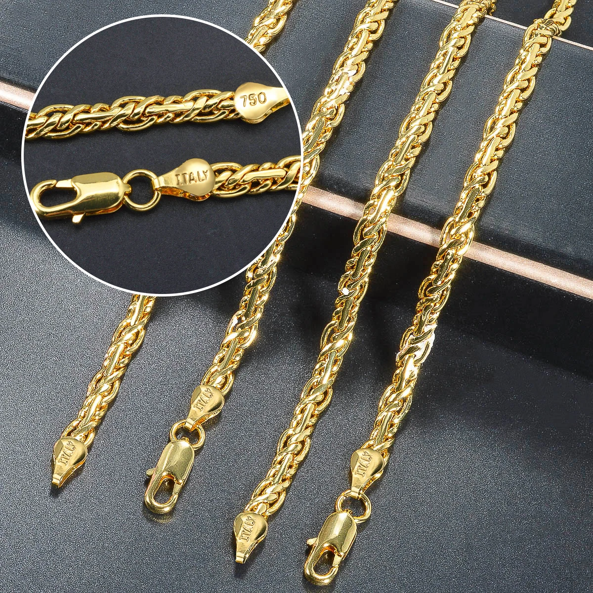 

750 Italy 18 Gold-plated Copper Necklace 60cm Irregular Geometry Jewelry Necklace Classic Fashion Hiphop Daily For Friends Gifts