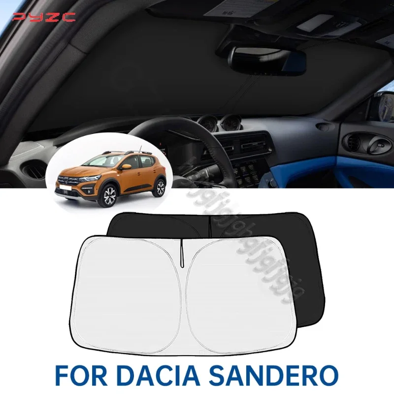 Windshield Sunshade Car Visor Front Window Sun Shade Cover For Dacia Sandero Stepway 2017-2023 2024 UV Protection Accessories