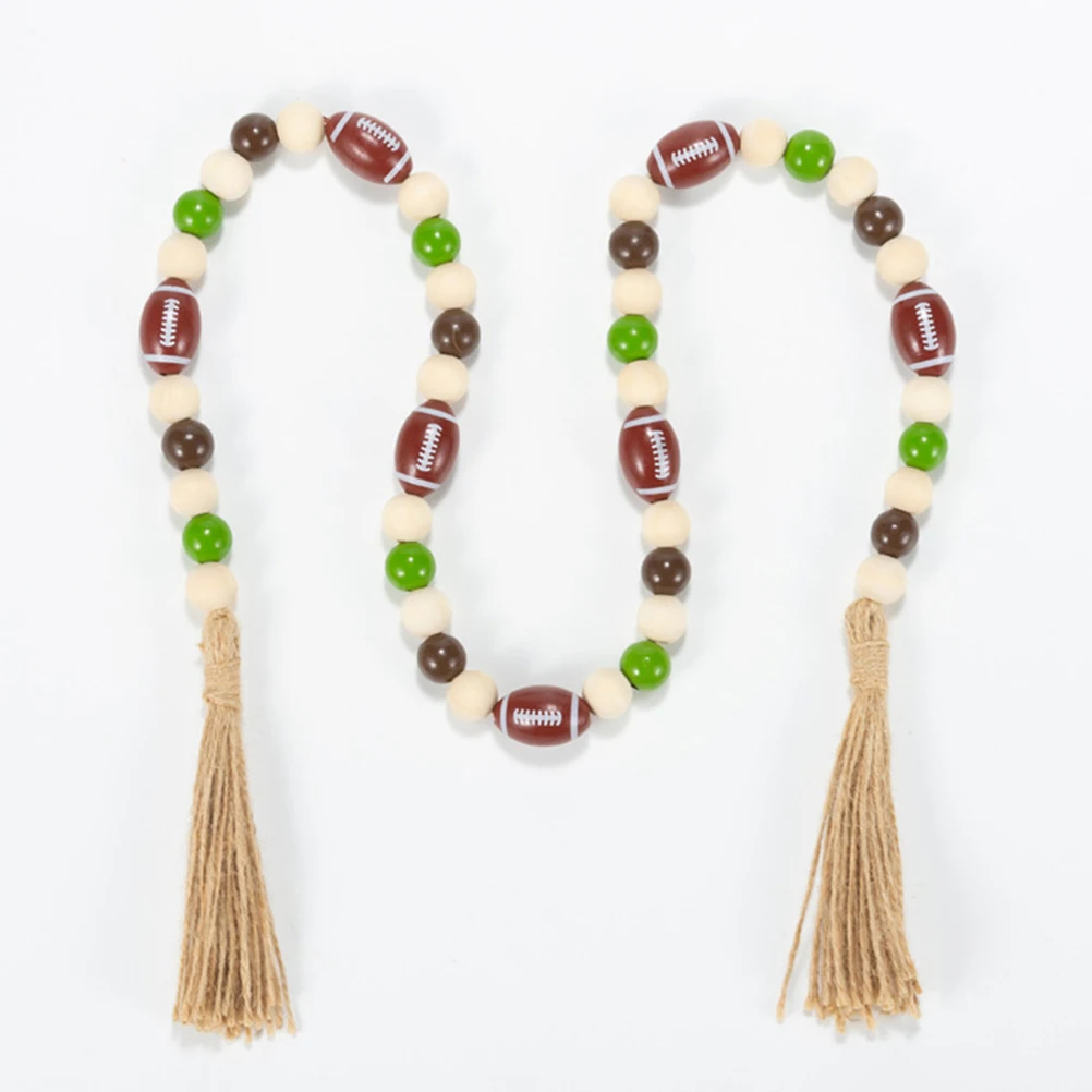 

20Pcs Wooden Rugby Football Beads Sports Jewelry Making DIY Necklace Earring Bracelet Keychain Decorative Accessories