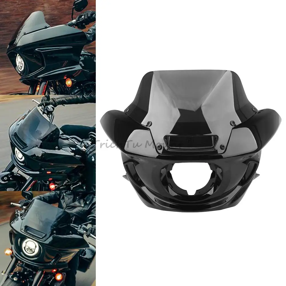 Front Head Light Fairing Windscreen Windshield For Harley Softail Low Rider ST FXRST FXLRST DIABLO 2022-2024 Black Motorcycle
