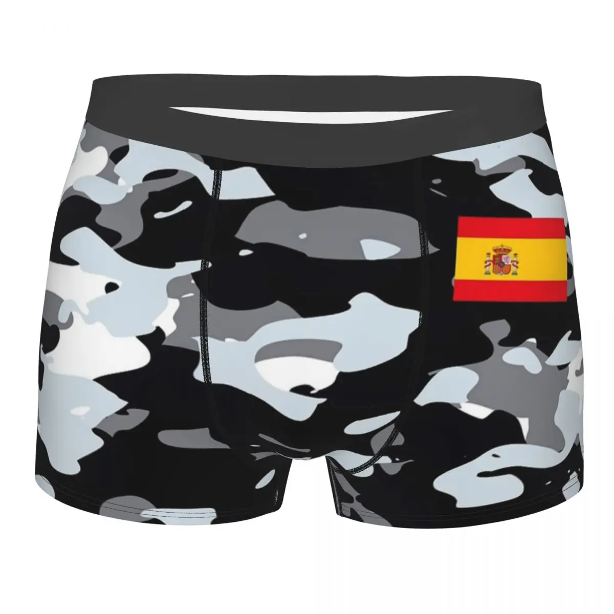 Sexy Boxer Shorts Panties Briefs Men Urban Camouflage Military Style Underwear Spanish Flag Underpants for Male Plus Size