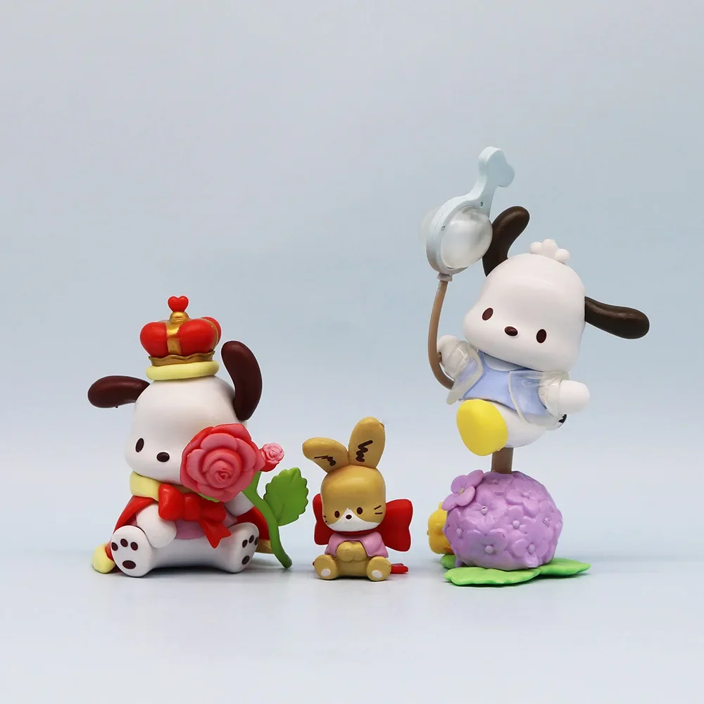 Sanrio Blind Box Kawaii Pochacco Figures Dolls Toy The Flowers Series Home Decoration For Fans Birthday Gift