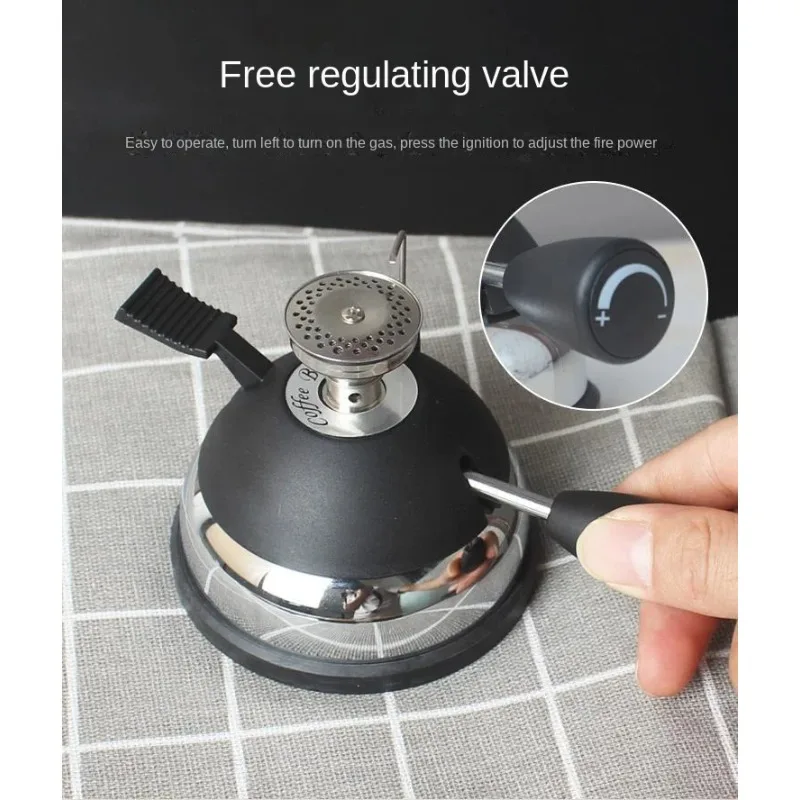Camping Stove Butane Gas Burner with Refill Rack and Furnace Stand for Tabletop Siphons Windproof Cooking Stove Coffee Maker