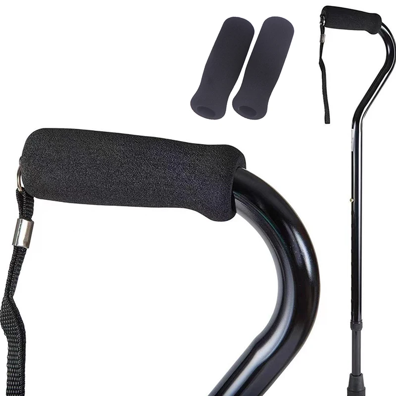 

2 Pcs Sponges Walker Walking Aid Handle Cover Elderly Grip Accessories For Cane Thicken Replacement Handles Sponge Crutch Grips
