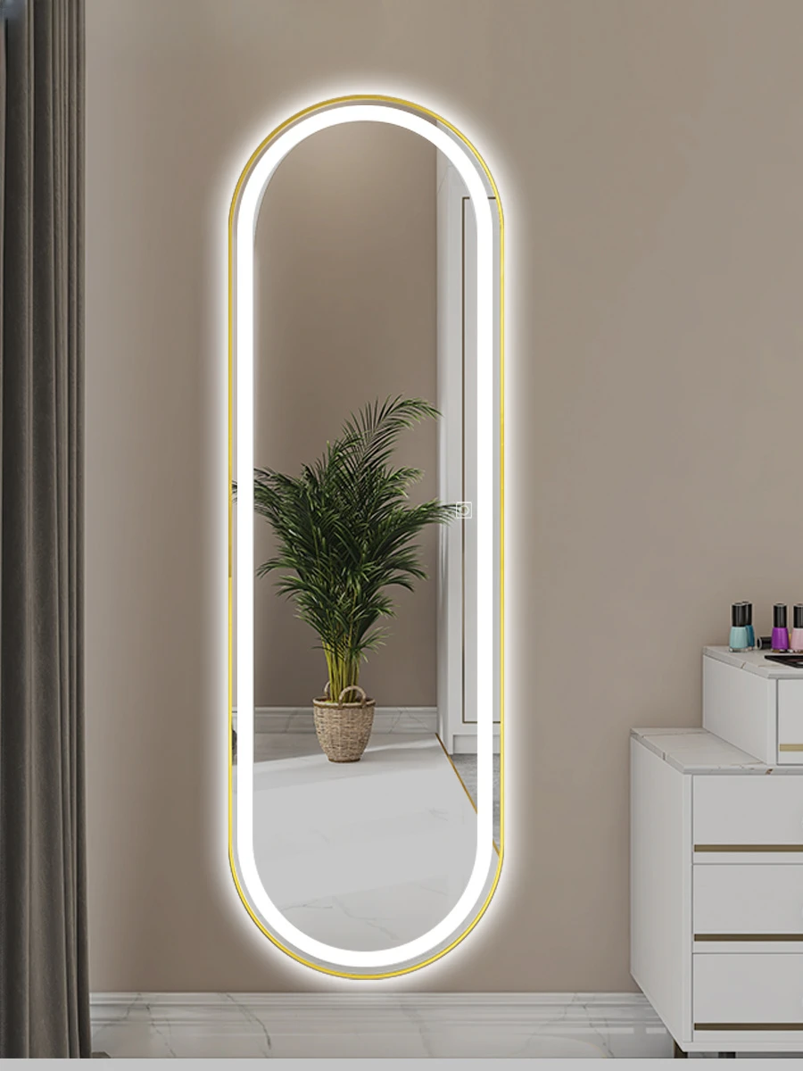 Smart mirror with lamp wall-mounted mirror wall-mounted fitting mirror home living room decorative