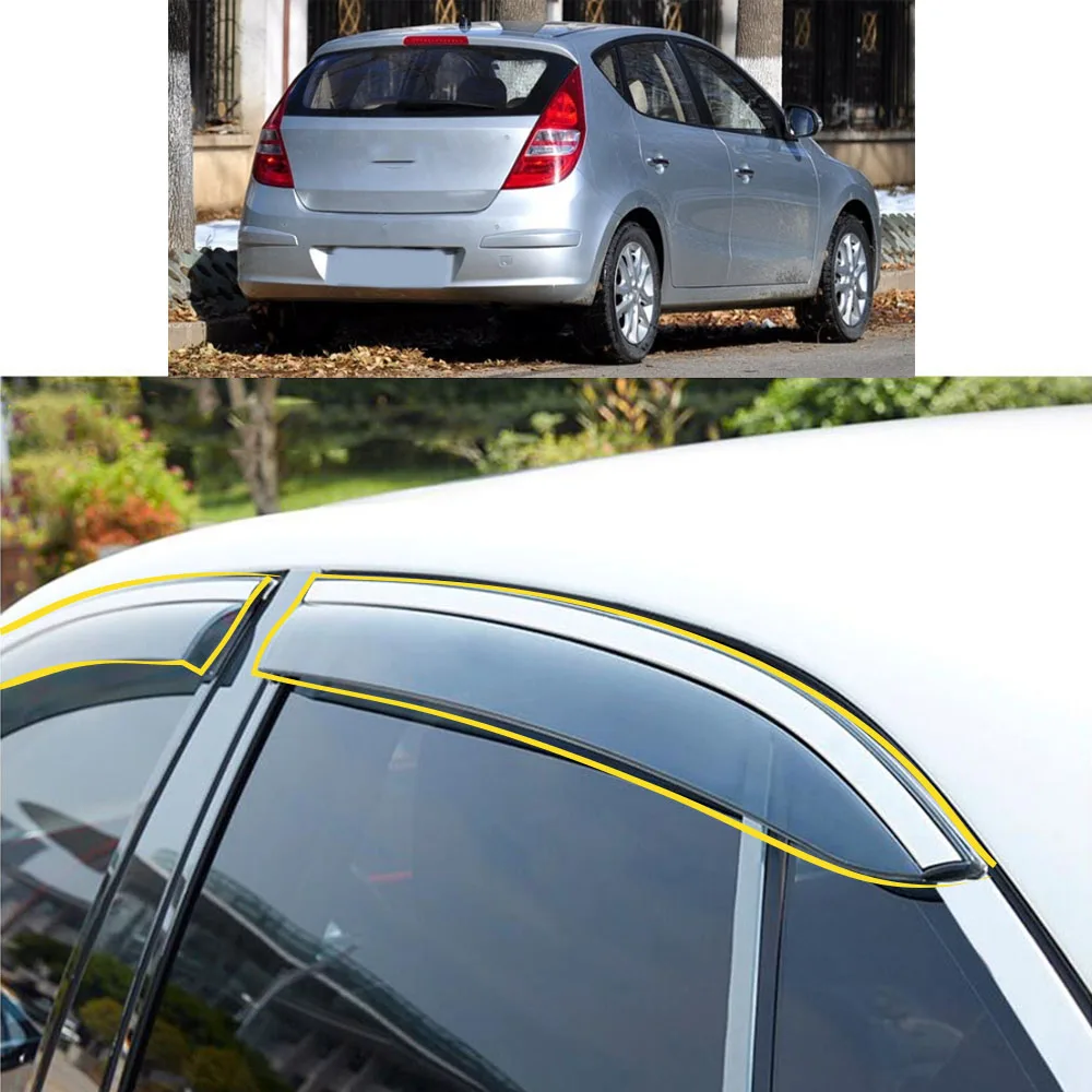 Car Body Styling Sticker Plastic Window Glass Wind Visor Rain/Sun Guard Vent Parts For HYUNDAI I30 2009-2010 2011-2021