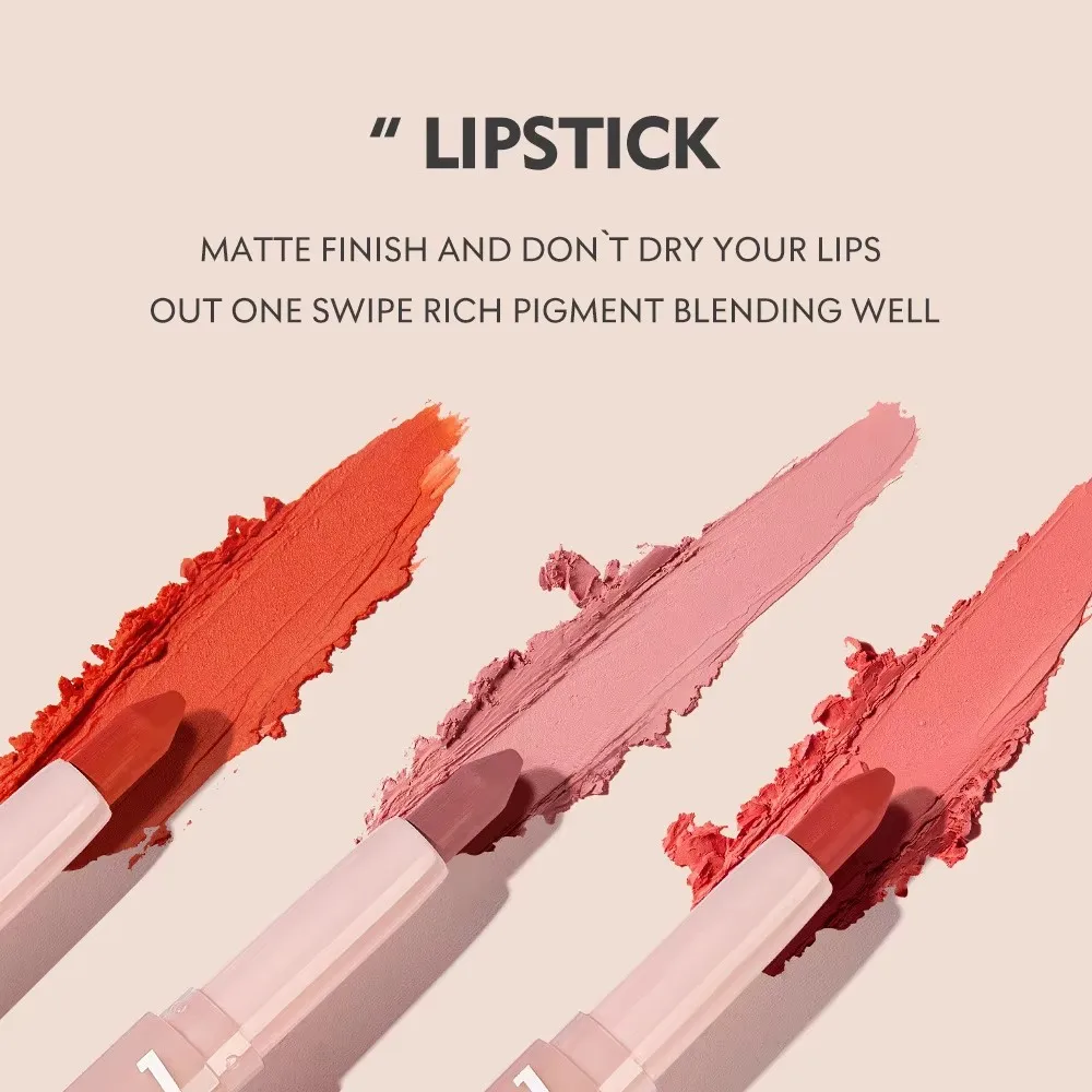 16 Colors Matte Double Head Lipstick Pencil Waterproof Long-lasting Lip Liner Non-stick Cup Lip Tint Pen Lip Makeup Cosmetic.