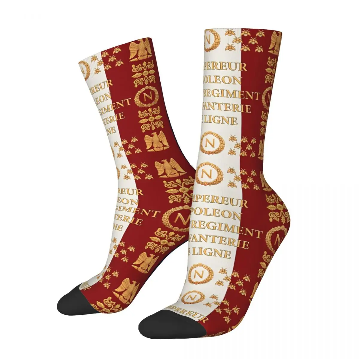 

Funny Happy Sock for Men Napoleonic French 85Th Regimental Flag Tapestry Hip Hop Pattern Printed Crew Sock Casual Gift