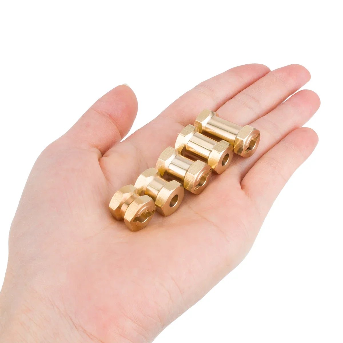 2 cores-4 peças adaptadores hexagonais de roda estendida de latão resistente 12/15/17/20/25mm para 1/10 RC Crawler Axial SCX10 II 90046 D90