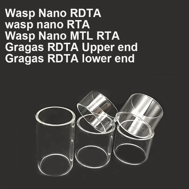 5PCS Straight Glass Tank for Oumier Wasp Nano RDTA Wasp Nano RTA Wasp Nano MTL RTA Gragas RDTA Upper Lower end Glass Tank