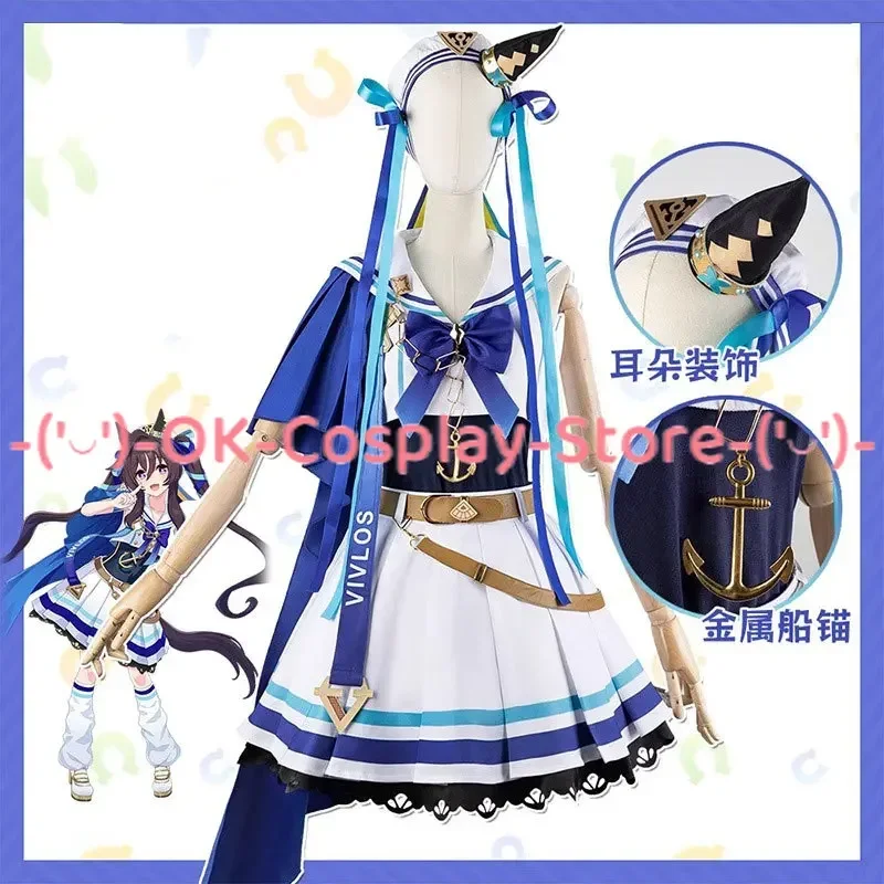 Game Pretty Derby Vivlos Cosplay Costume Women Cute Dress With Hat Halloween Carnival Uniform Anime Clothing Custom Made