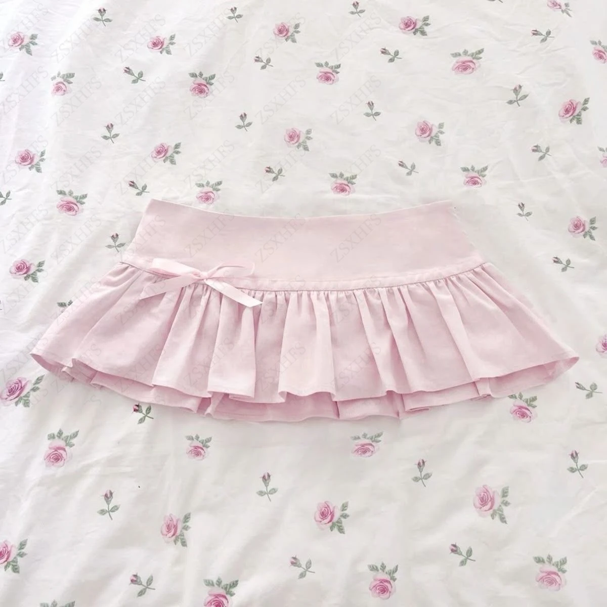 

Kawaii Summer Skirts Women Clothing Cute Pink Bow Sweet Girl 2000s Aesthetic High Waist Mini Skirt Femme Harajuku Sexy Y2k Skirt