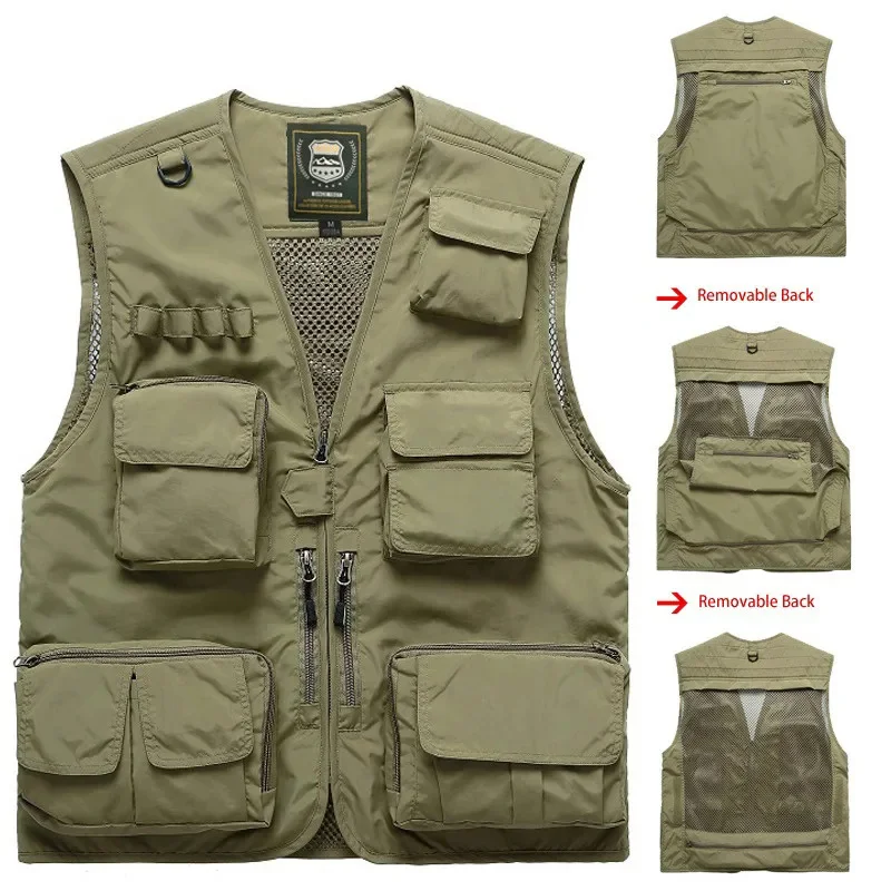 Mountainskin Men Hiking Vests Outdoor Multi-pockets Unloading Dry Thin Mesh Military Cargo Male Photograp Coats Waistcoat