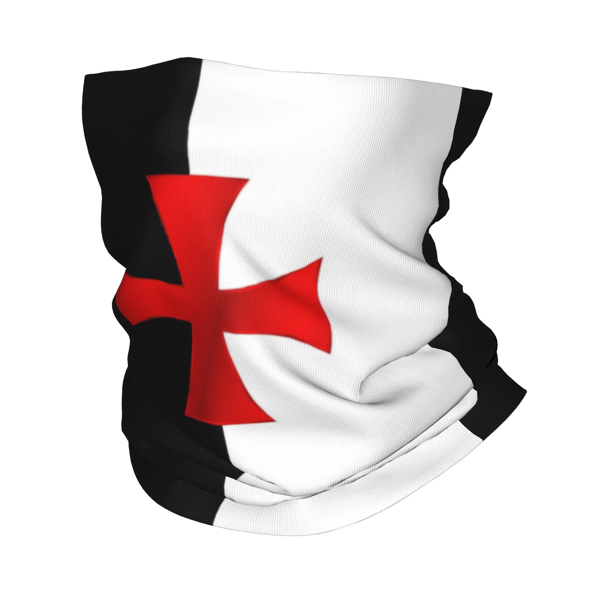 Templar Knight Jerusalem Cross Seal Medieval Warrior Symbol Neck Gaiter Women Men UV Face Shield Winter  Bandana Scarf for Ski