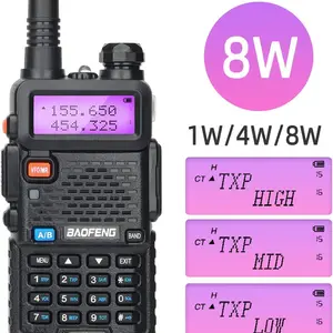 جهاز اتصال لاسلكي ثلاثي الطاقة BaoFeng UV-5R ، عالي الطاقة ، مزدوج النطاق ، بعيد المدى ، 128 قناة ، محمول ، 5R UV Ham ، راديو ثنائي الاتجاه ، 8 واط ، 1 جهاز كمبيوتر ، 2 قطعة أفضل 10 أجهزة راديو اتصالات بعيدة المدى للمبيعات - رقم 10